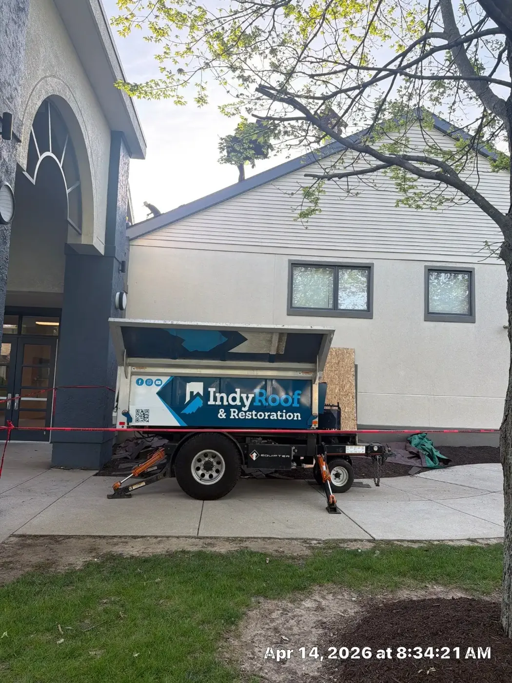 Storm damage documentation on a New Augusta commercial building